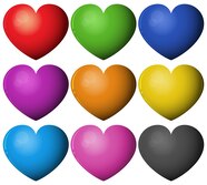 Heart Shape In Different Colors Vector Free Download