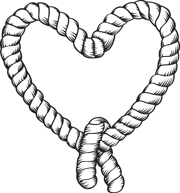 Premium Vector | Heart shape rope