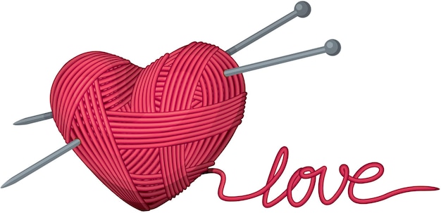 Download Premium Vector | Heart shape of yarn illustration