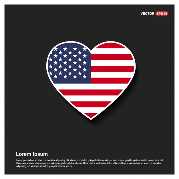 Download Heart shaped american flag | Free Vector