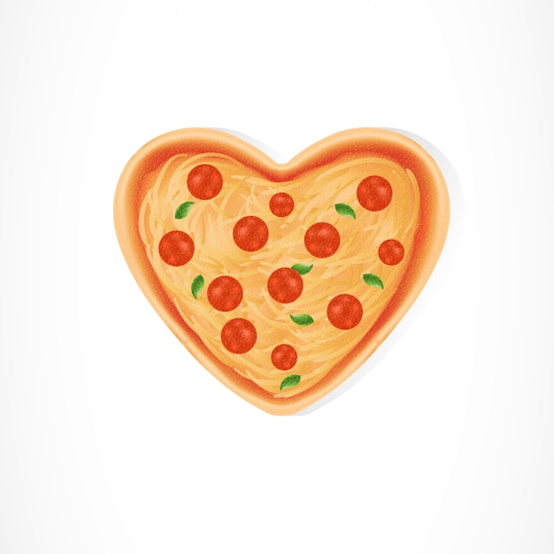 Premium Vector Heart shaped pizza illustration