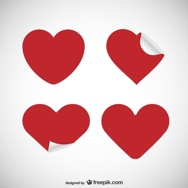 Free Vector | Heart shaped stickers