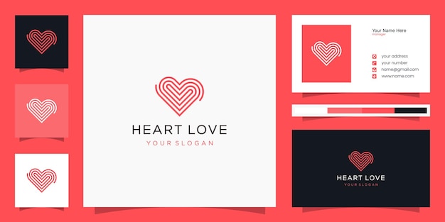 Premium Vector | Heart symbol logo icon and business card