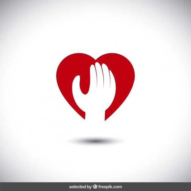 Heart with hand | Free Vector