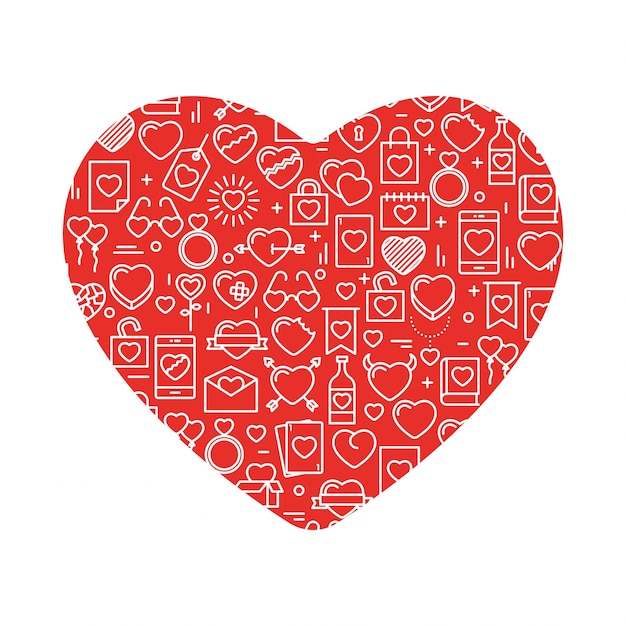 Download Heart with icons. vector illustration for valentines day ...