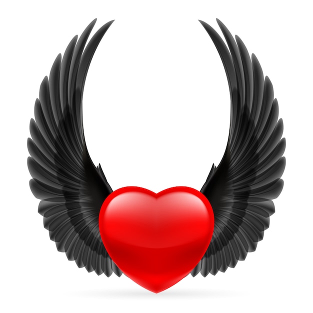 Premium Vector Heart With Wings Up