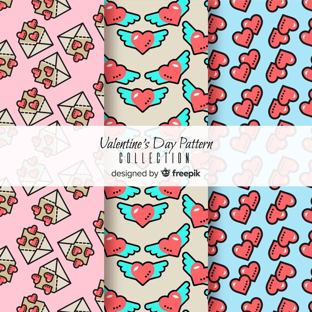 Free Vector Hearts And Envelopes Valentine Patterns 1708