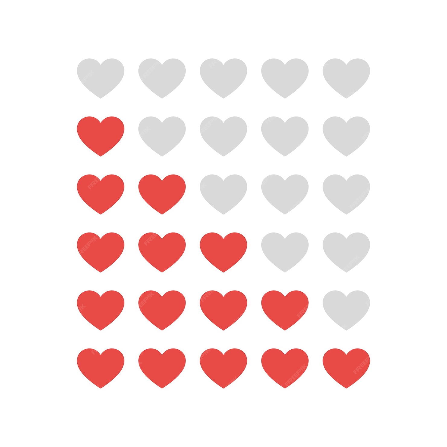 premium-vector-hearts-rating-on-white-background