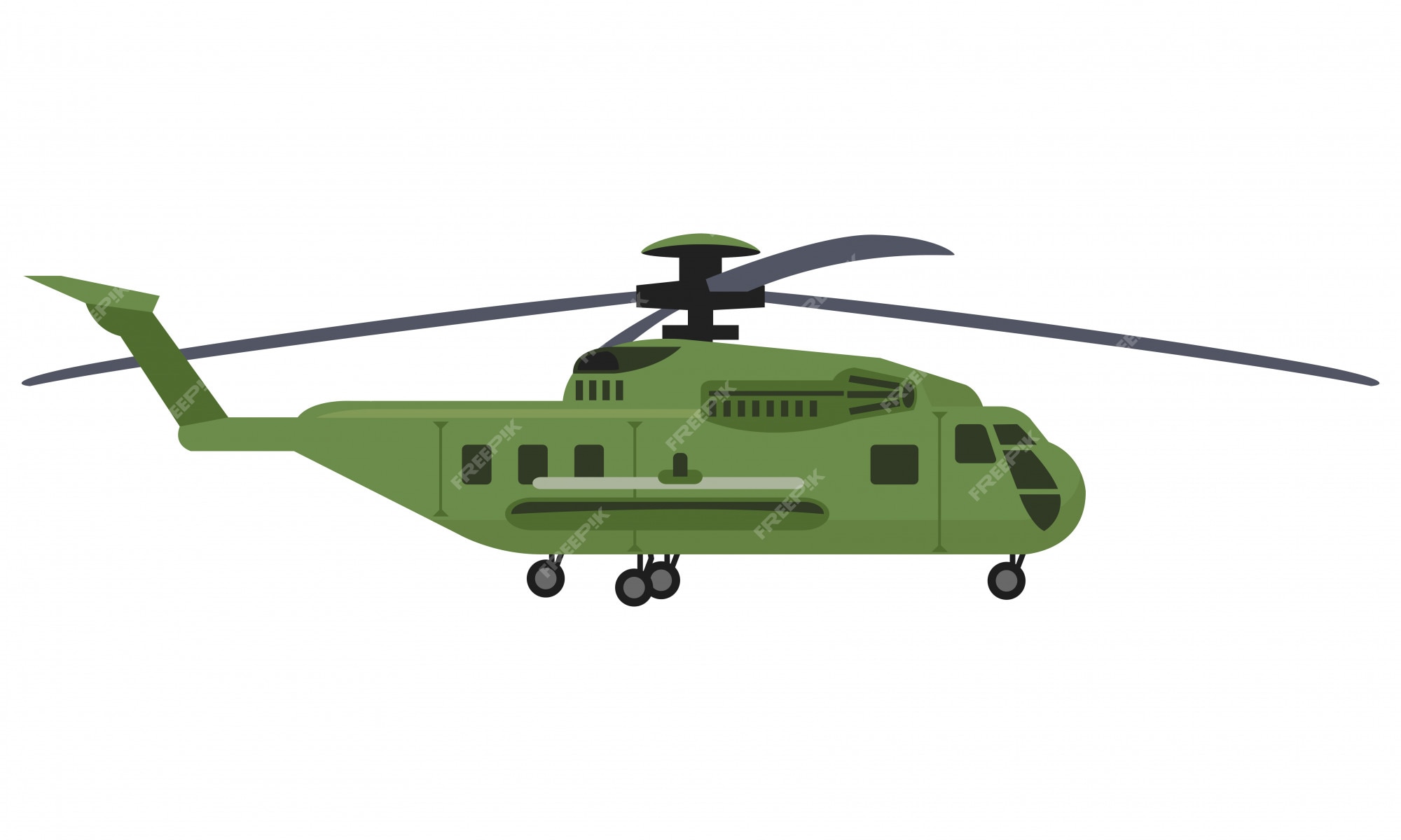 Premium Vector | Helicopter with missile isolated on white background