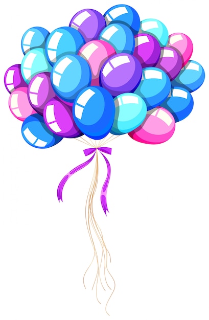 Helium balloons tied with ribbon | Free Vector