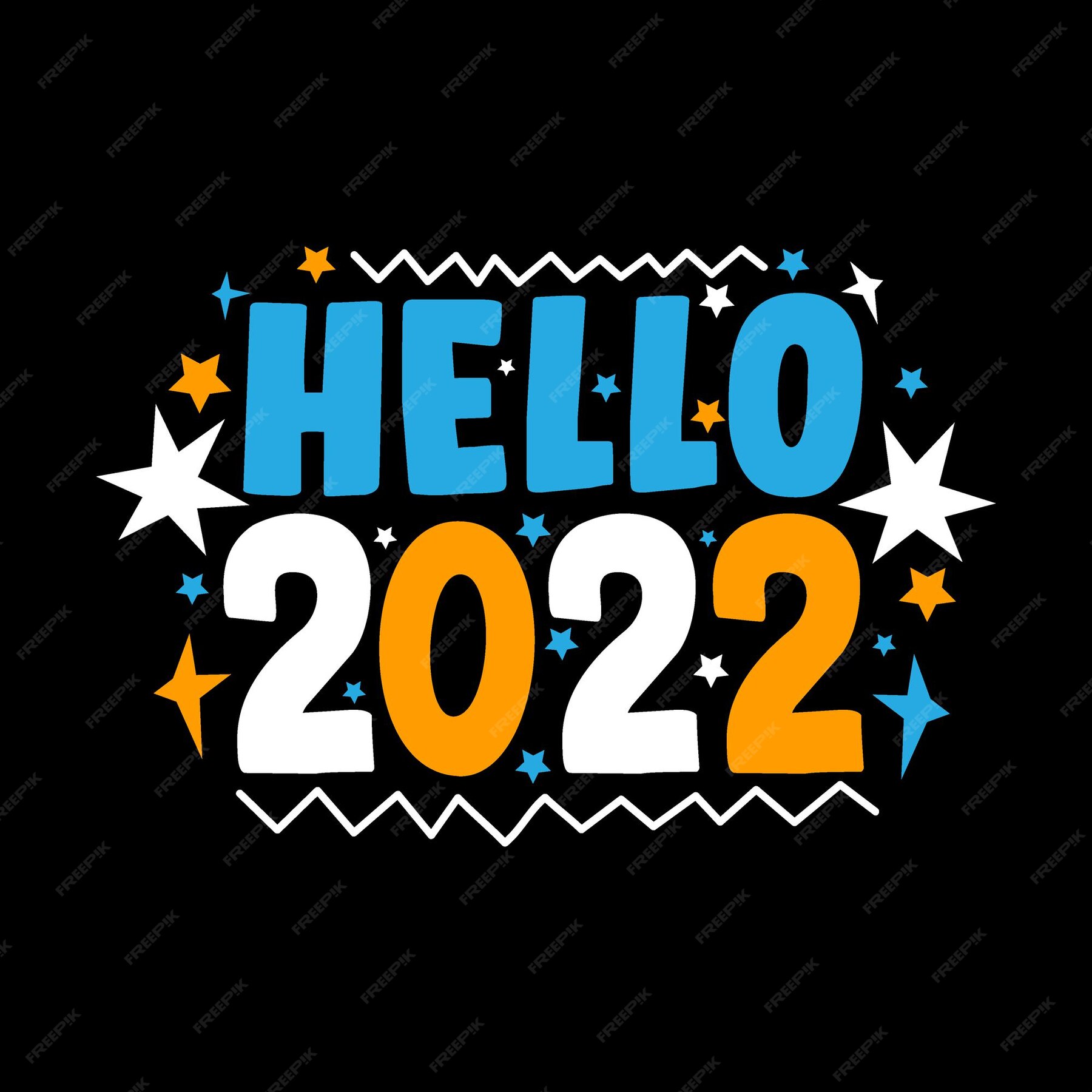 Premium Vector | Hello 2022 colorful lettering vector