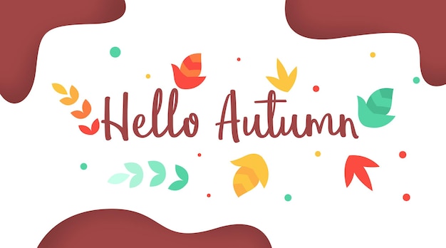 Premium Vector Hello Autumn Background Illustration Vector Autumn