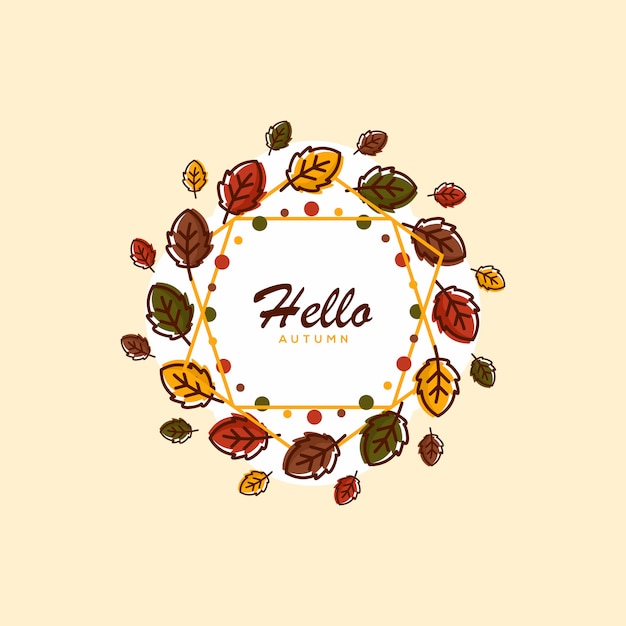 Hello autumn background illustration Vector | Premium Download