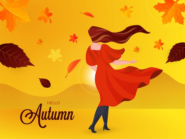 Premium Vector | Hello autumn background.