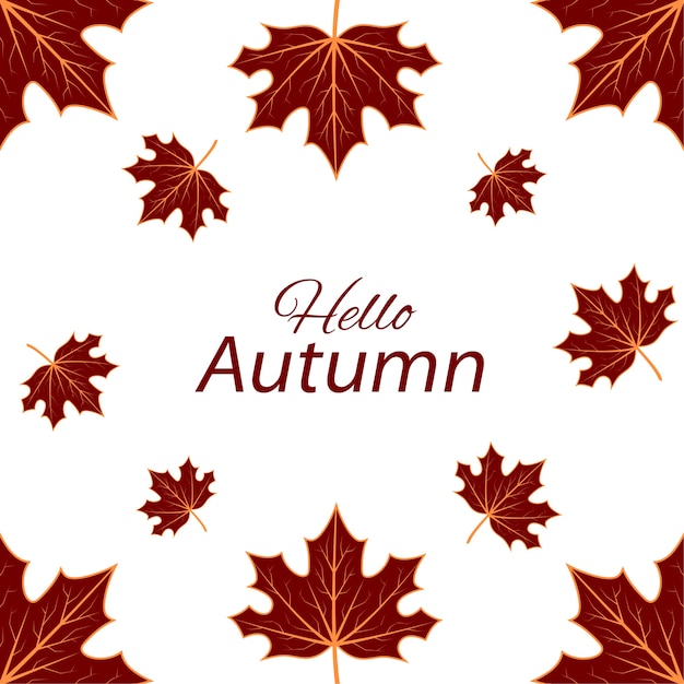 Hello autumn background | Premium Vector