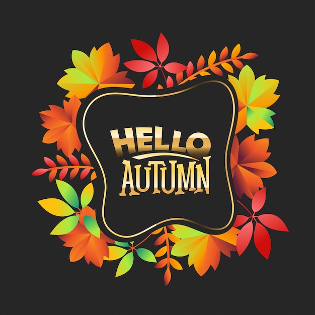 Premium Vector | Hello autumn background