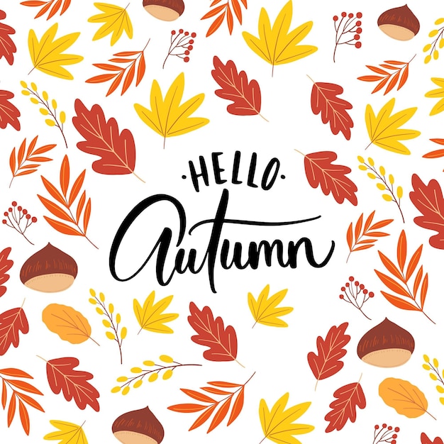 Free Vector | Hello autumn - lettering