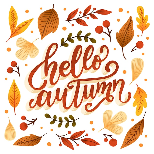 Free Vector | Hello autumn lettering