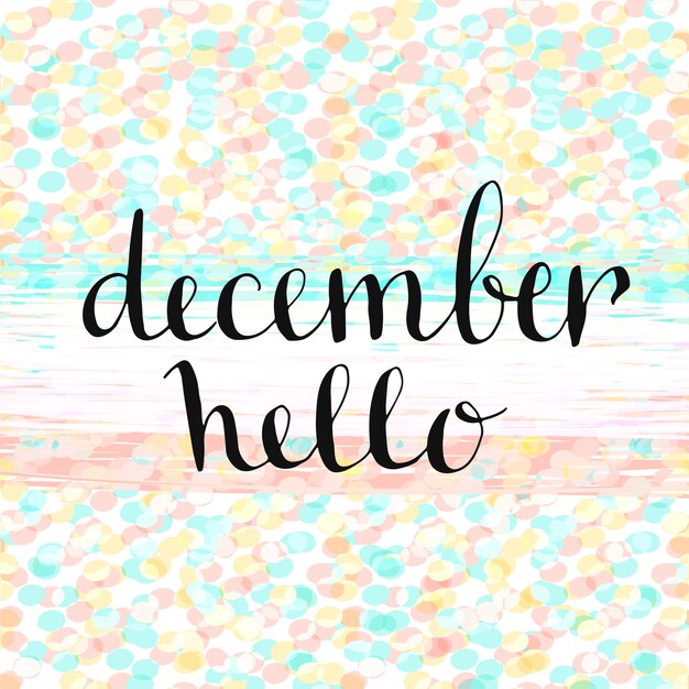 Premium Vector | Hello december! handwritten icon. handdrawn vector ...