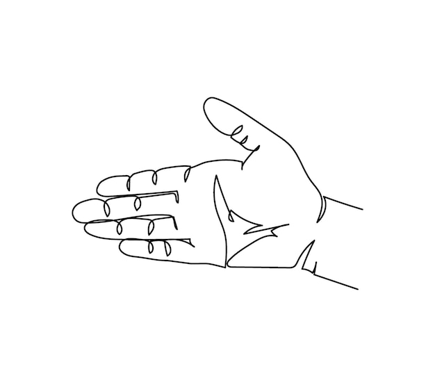 Premium Vector | Hello gesture one line art. continuous line drawing of ...