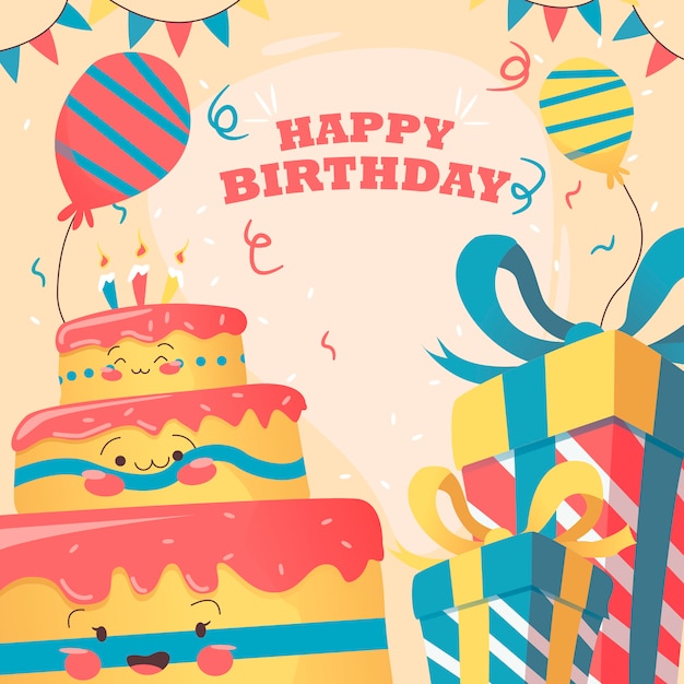 Premium Vector | Hello happy birthday