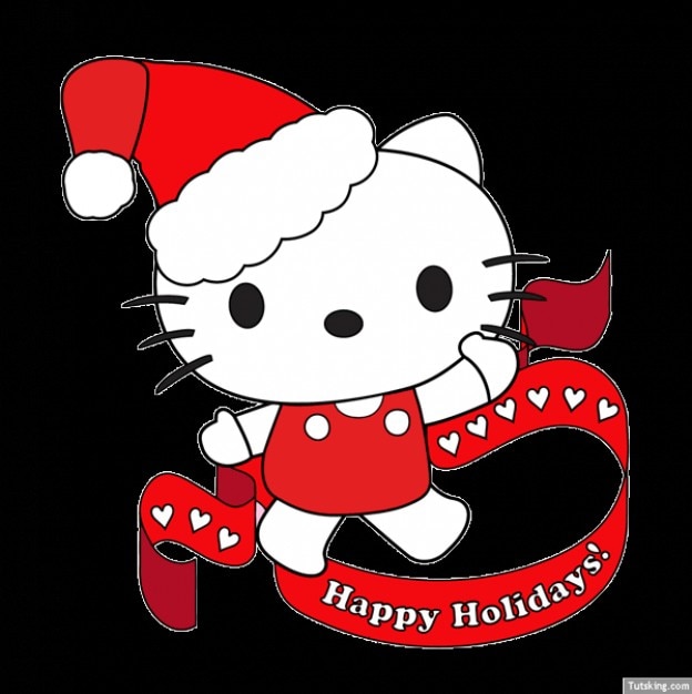 Download Hello kitty with santa hat Vector | Free Download