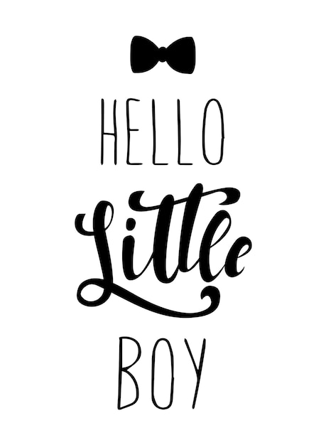 Download Hello little boy card design | Premium Vector