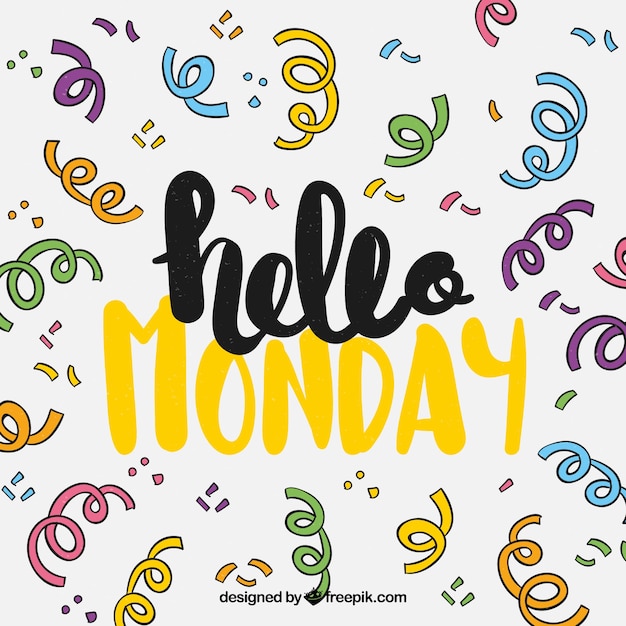 Free Vector | Hello monday colorful background