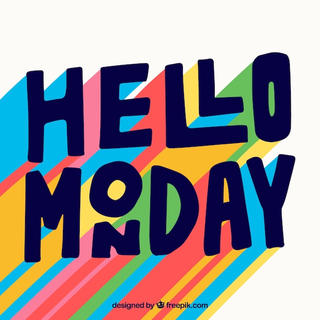 Download Hello monday, letters with many colors | Free Vector