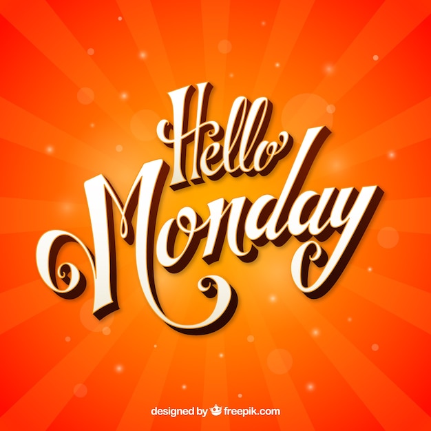 Free Vector | Hello monday, orange background