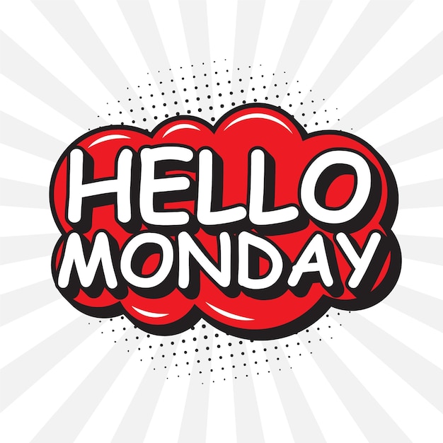 Free Vector | Hello monday in pop art style