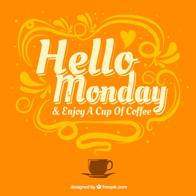 Hello monday, vintage style Vector | Free Download