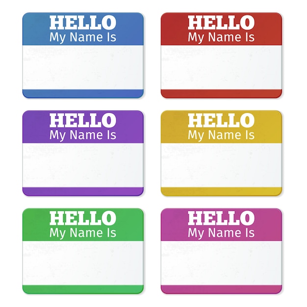 Free Vector | Hello my name is... introduction cards, labels set. tag ...