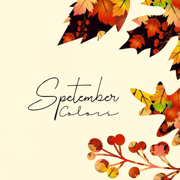 Hello September autumn season design
vector