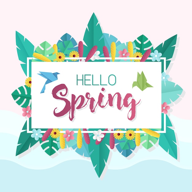 Free Vector | Hello spring background