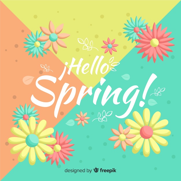 Free Vector | Hello spring background