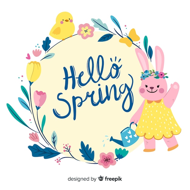Download Hello spring background Vector | Free Download