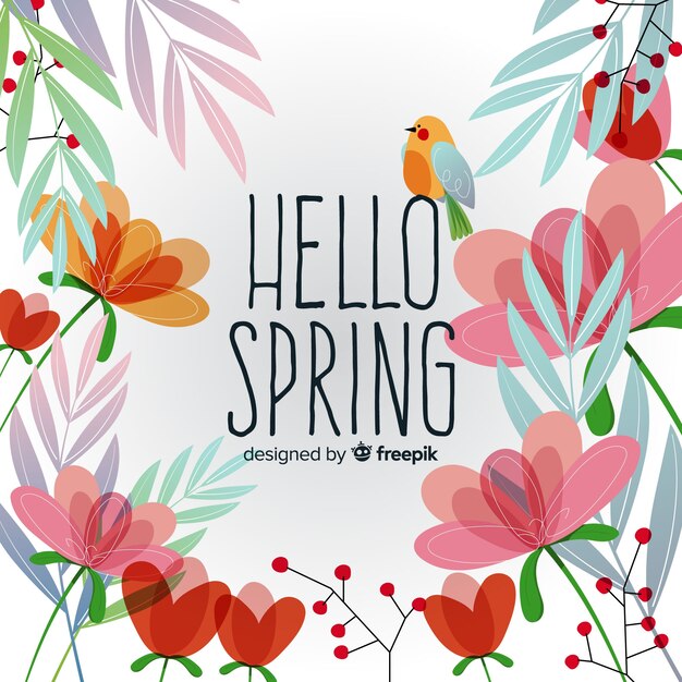 Free Vector | Hello spring background