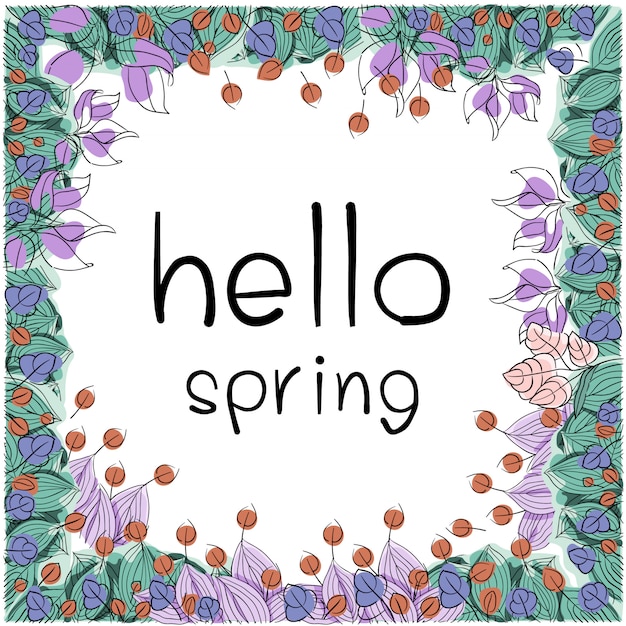 Premium Vector | Hello spring background