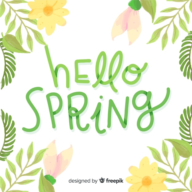 Free Vector | Hello spring lettering