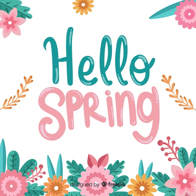 Free Vector | Hello spring lettering