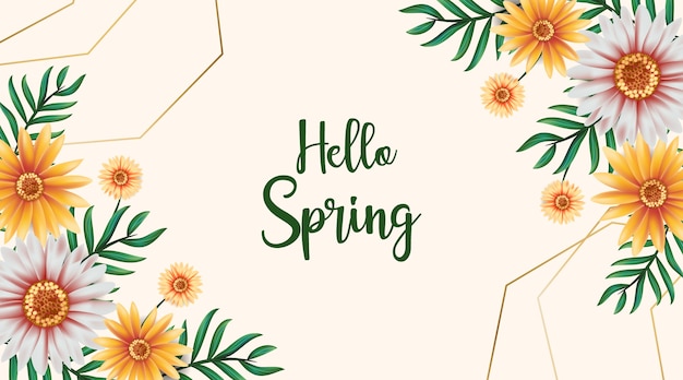こんにちは春の花の壁紙 無料のベクター