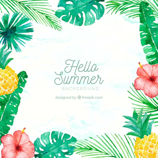 Download Hello summer background with plants and fruits in ...