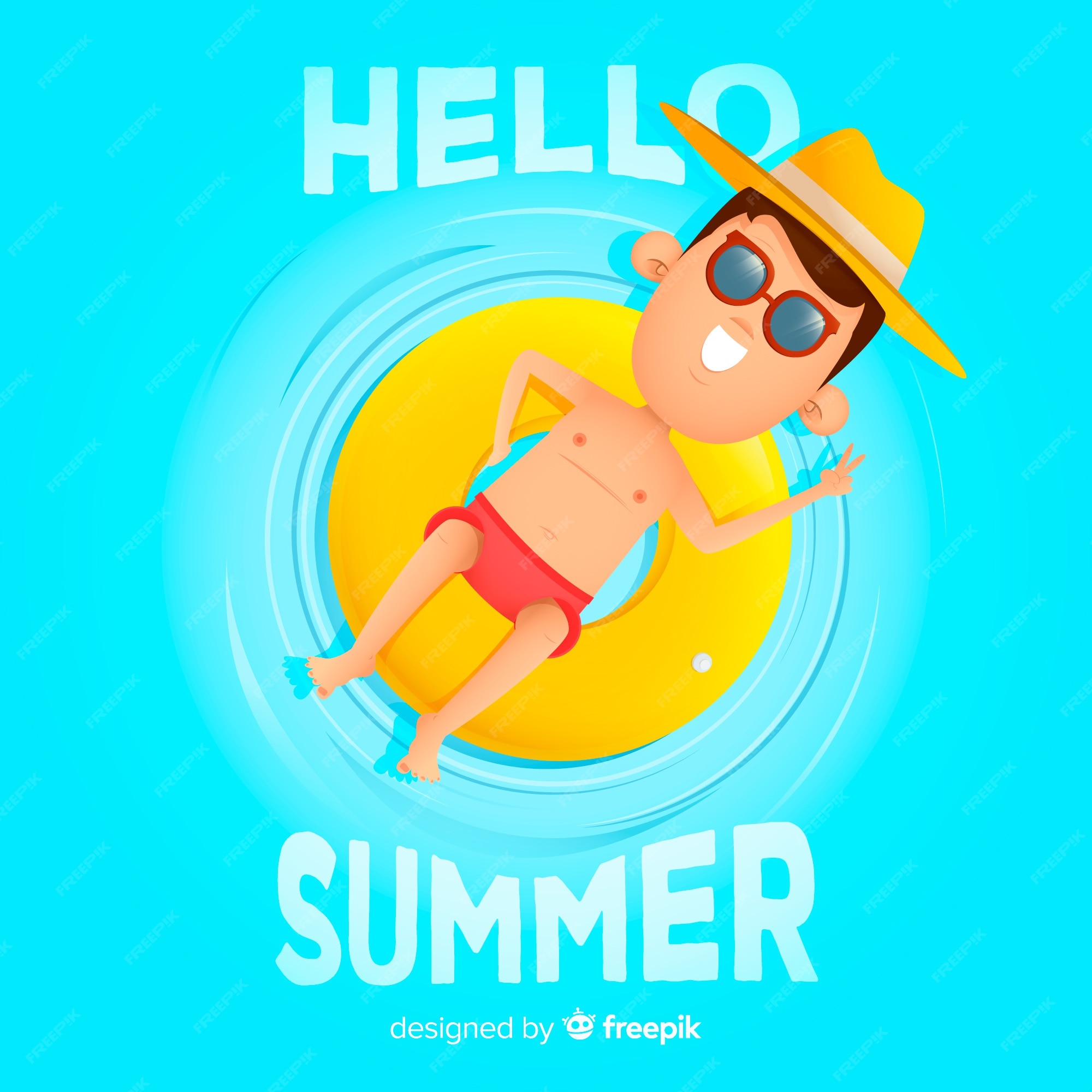 Free Vector | Hello summer background