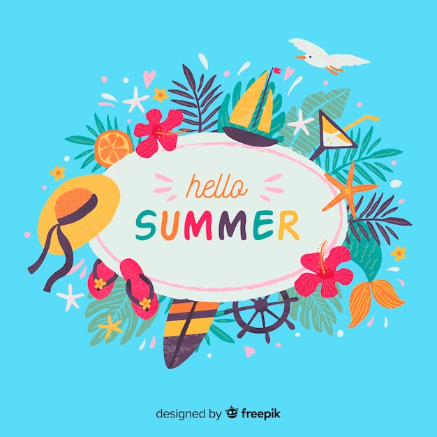 Download Hello summer background Vector | Free Download