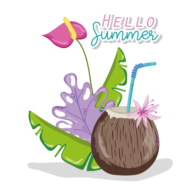 Download Premium Vector | Hello summer card
