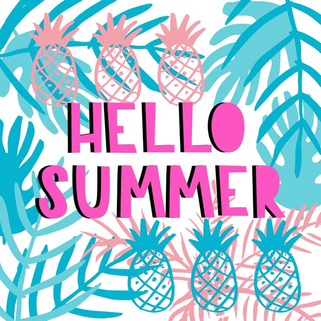 Premium Vector | Hello summer card