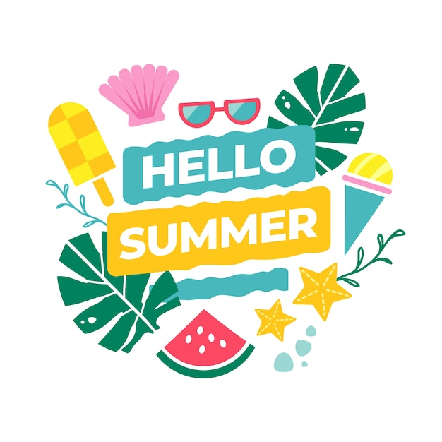 Free Vector | Hello summer concept