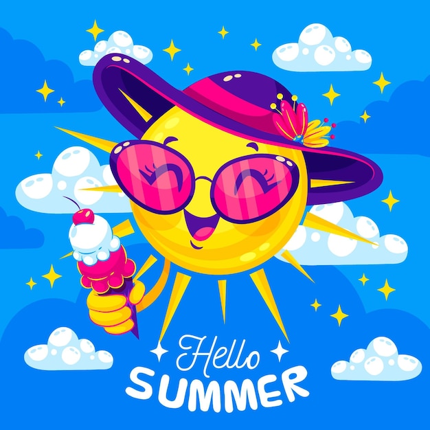 Hello summer concept | Free Vector