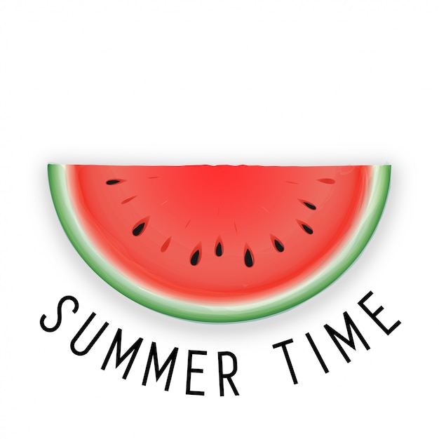 Download Hello summer lettering and watermelon | Premium Vector